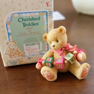 NEW Cherished Teddies You Always Bring Joy Bear with Blocks Figurine #176087